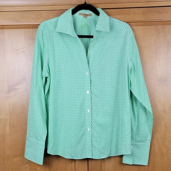 Alex Marie Green Dots Long-Sleeve Button Down Shirt - 16 - Picture 1 of 8